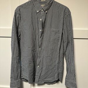 J. Crew Black and White Gingham Shirt